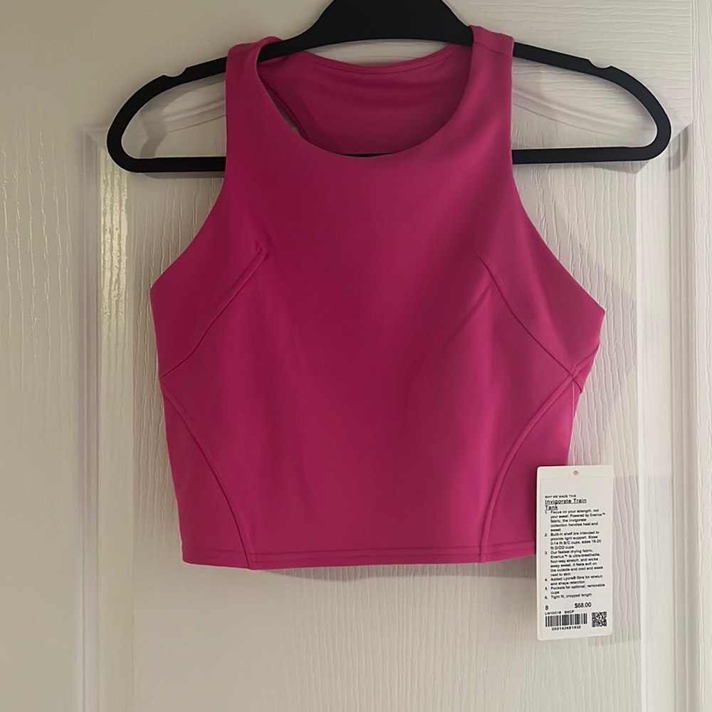 NWT Lululemon Invigorate Train Tank - Sonic Pink Size 8